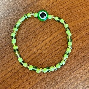 Evil Eye 🧿Beaded Stretch Bracelet - Green